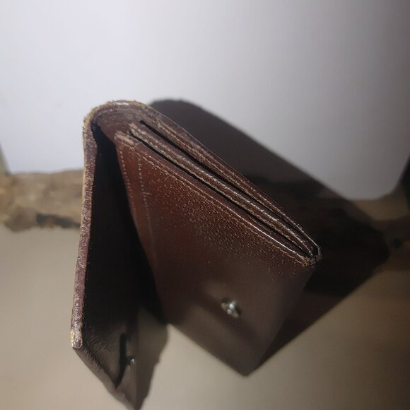 Gucci Logo Long Wallet Brown MonogramCanvas Leather Vintage Fair - Picture 13 of 16